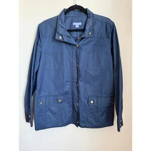 Laura Scott Women’s Navy Blue Cotton Chore Jacket Utility Coat – Size XL